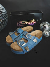 Load image into Gallery viewer, Platinum Buckles in Denim
