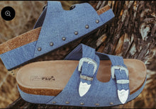 Load image into Gallery viewer, Platinum Buckles in Denim
